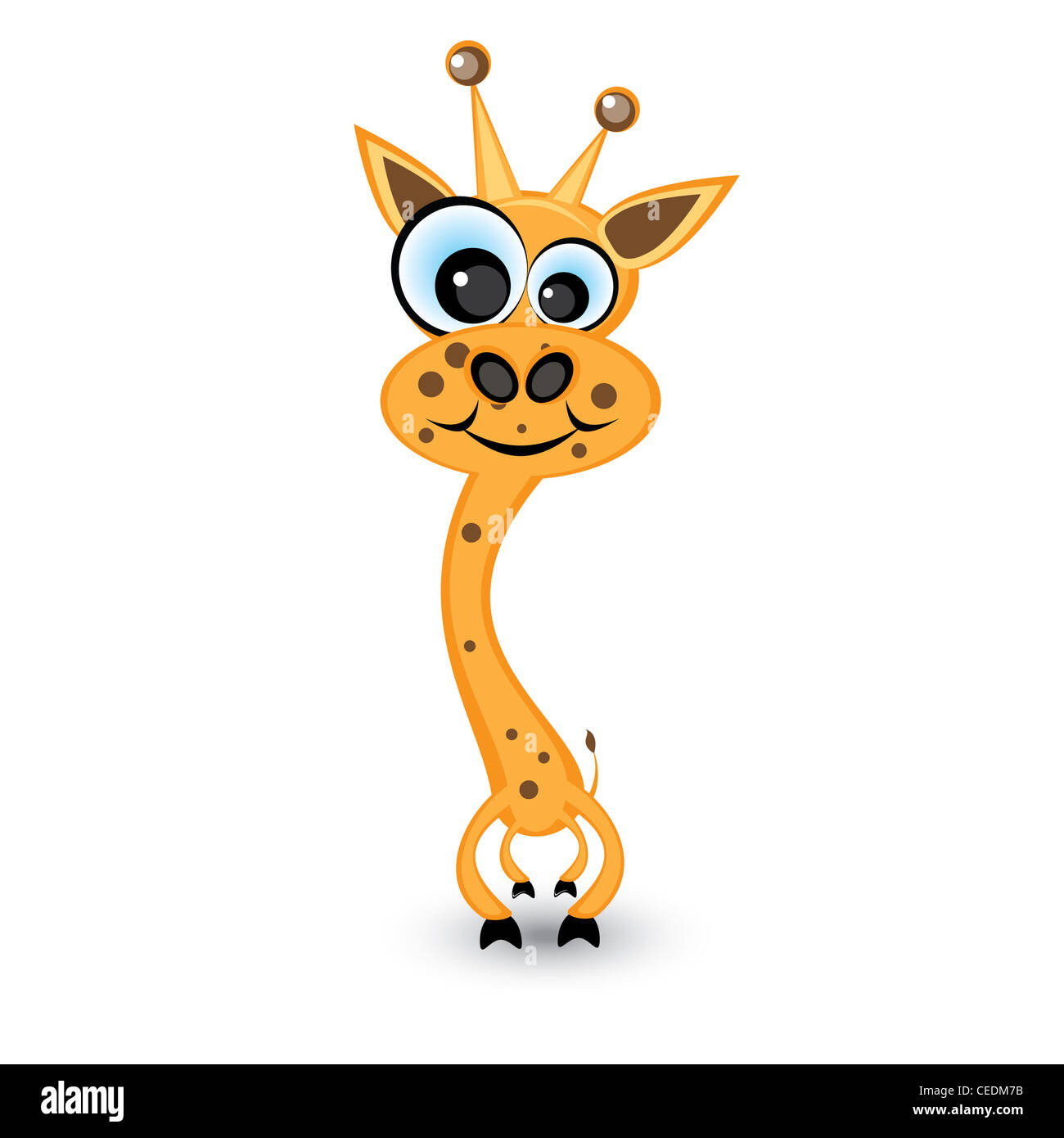 Hilarious cartoon giraffe. Illustration on white background for design. Stock Photo