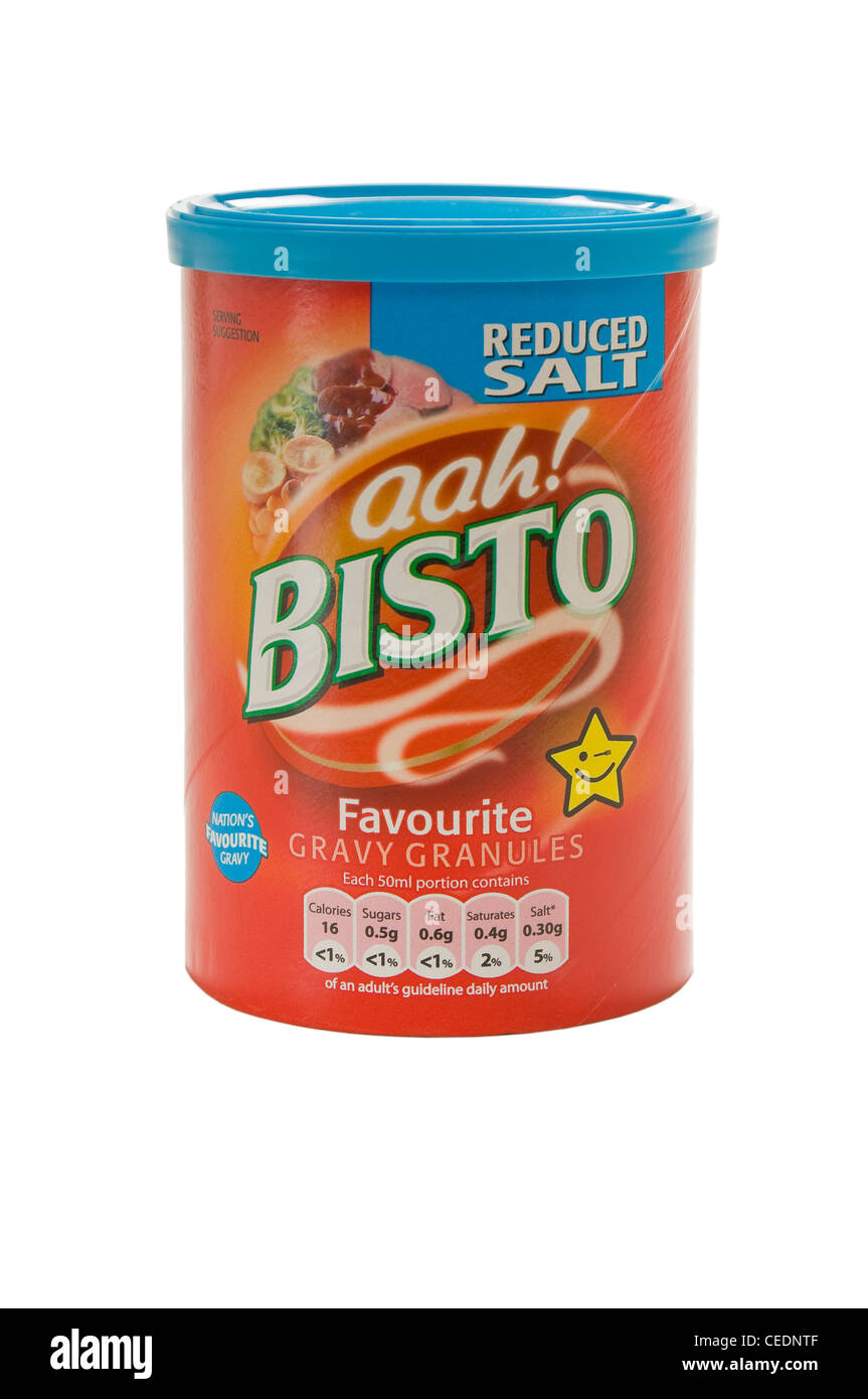 Close up of Bisto reduced salt gravy granules Stock Photo Alamy