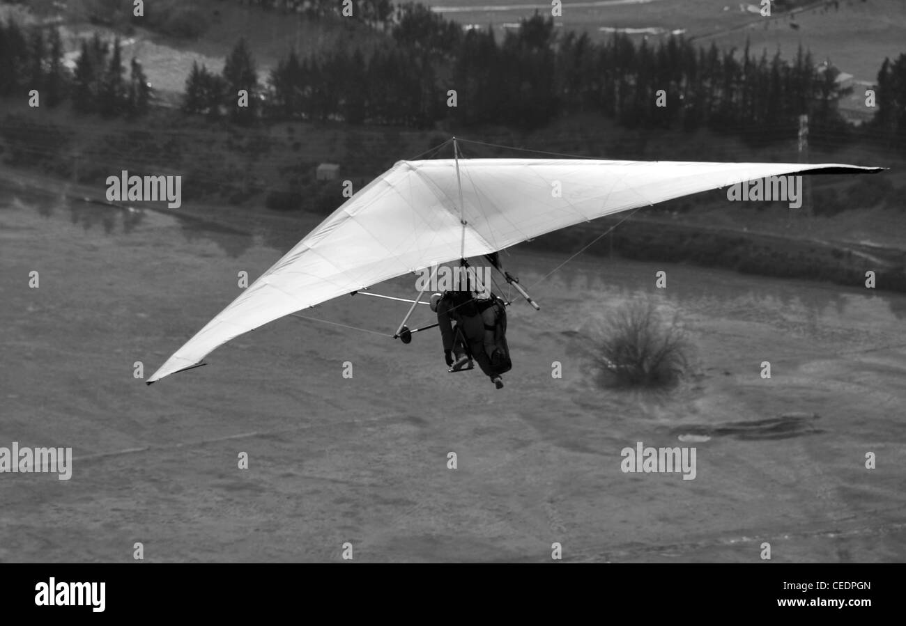 Tandem Hang Gliding in New Zealand - View from Above Stock Photo