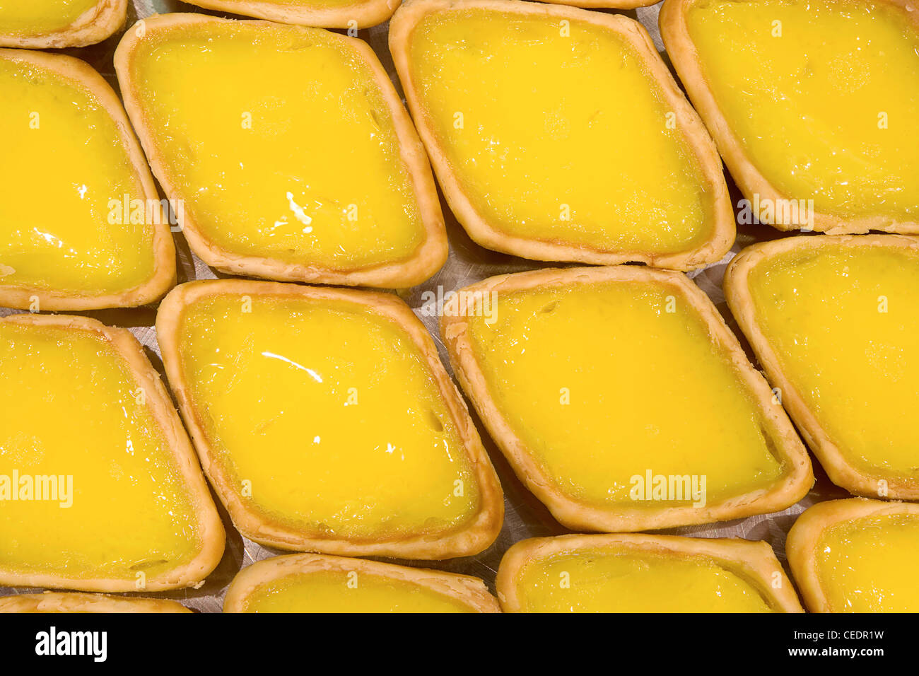 Singapore, egg tarts Stock Photo