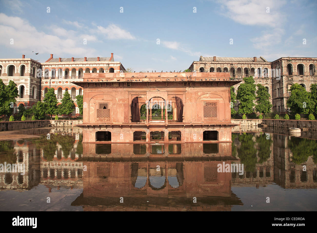 India, Delhi, Red Fort, Hayat Baksh Bagh Stock Photo