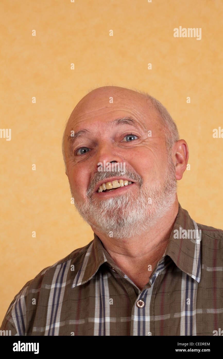 Elderly man is laughing Stock Photo