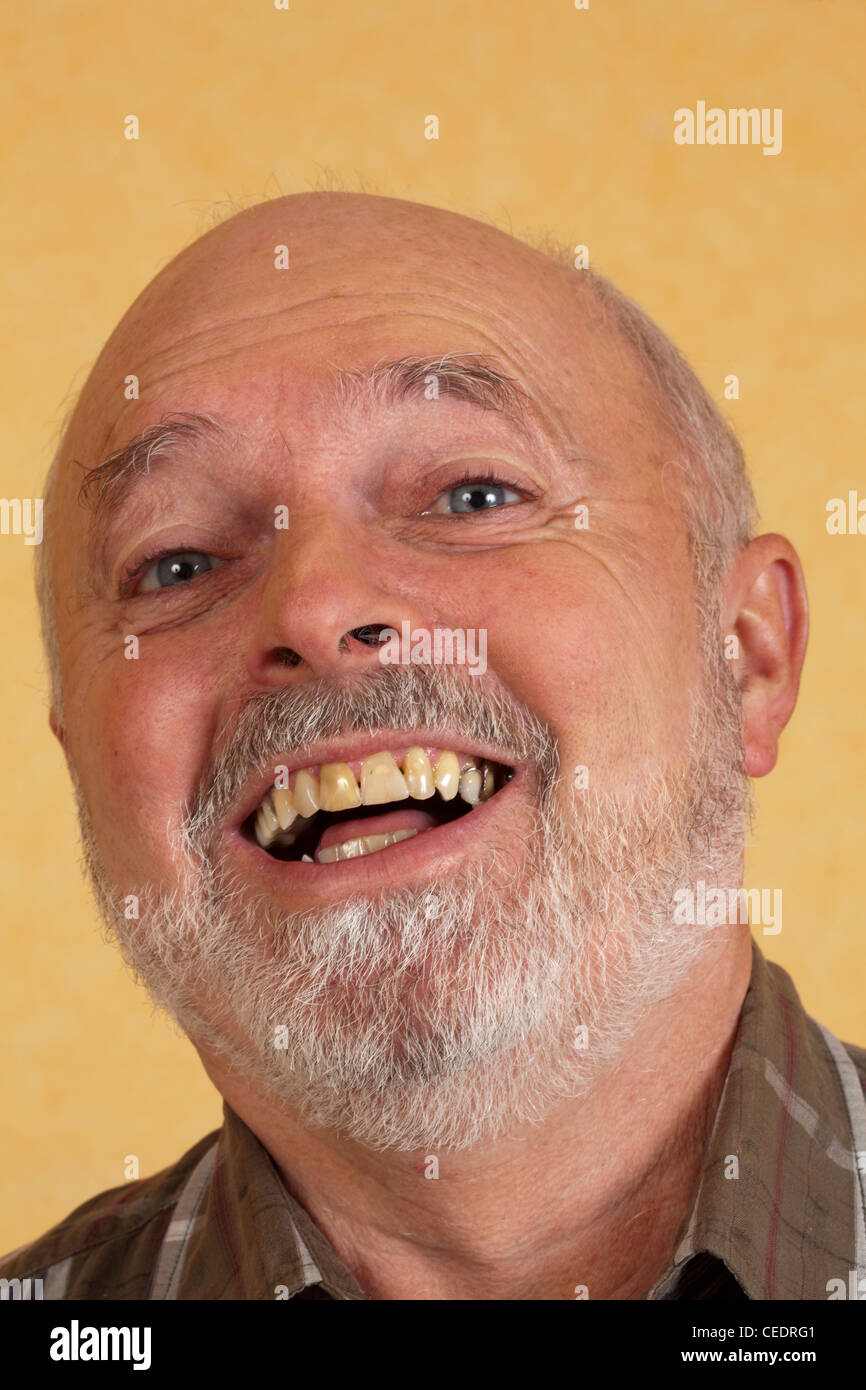 Elderly man is laughing Stock Photo