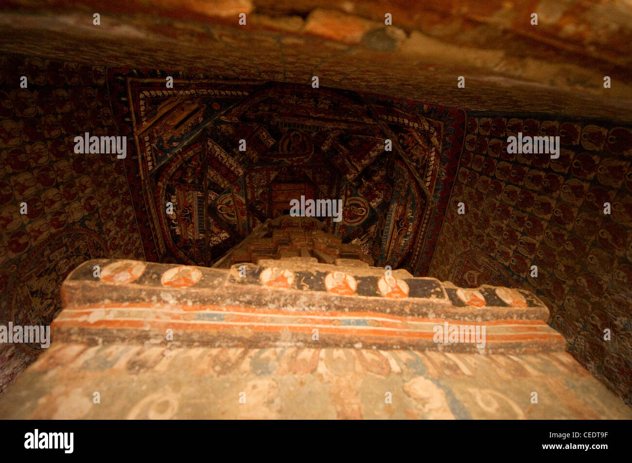 10th century murals of the ancient Alchi Monastery in a village beyond ...