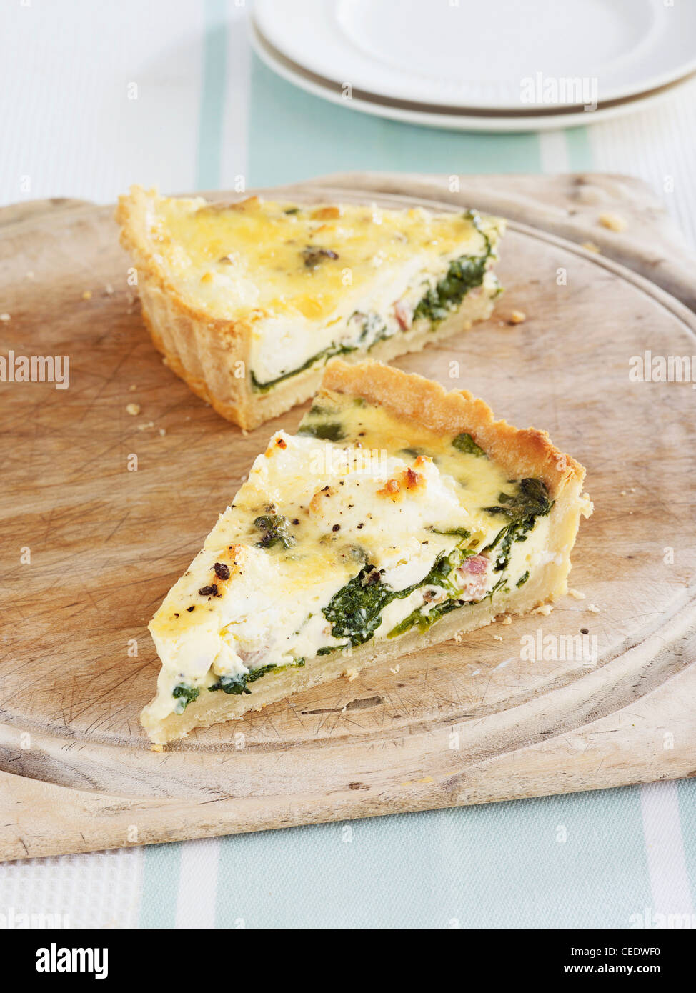 Spinach and goat’s cheese tart Stock Photo Alamy