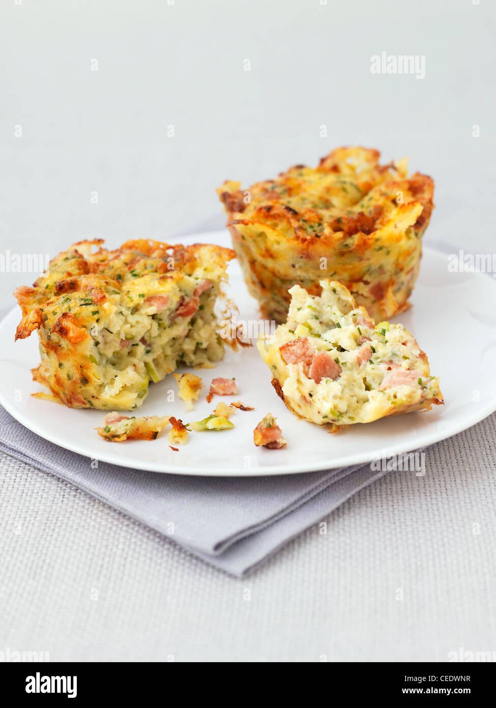 Savoury cheese and bacon muffins Stock Photo