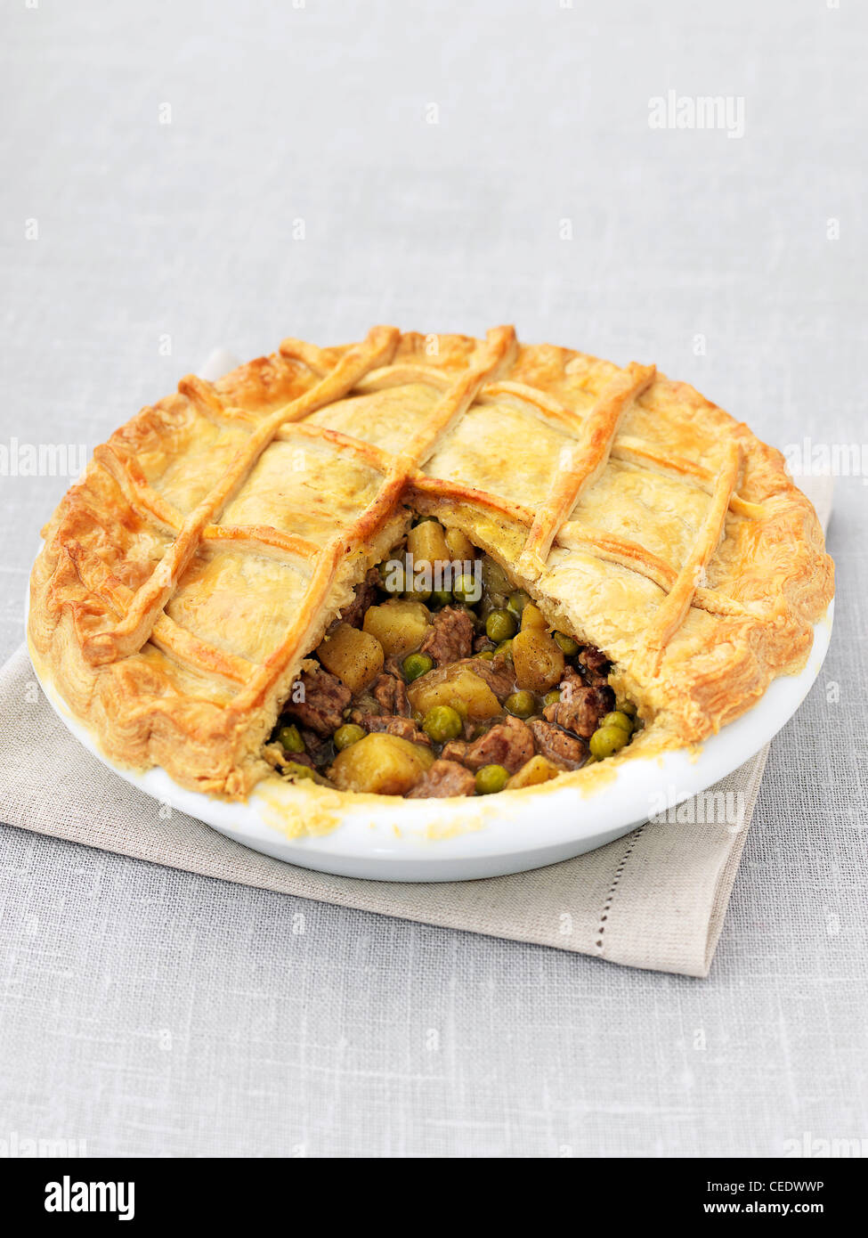 Lamb and pea pie Stock Photo Alamy