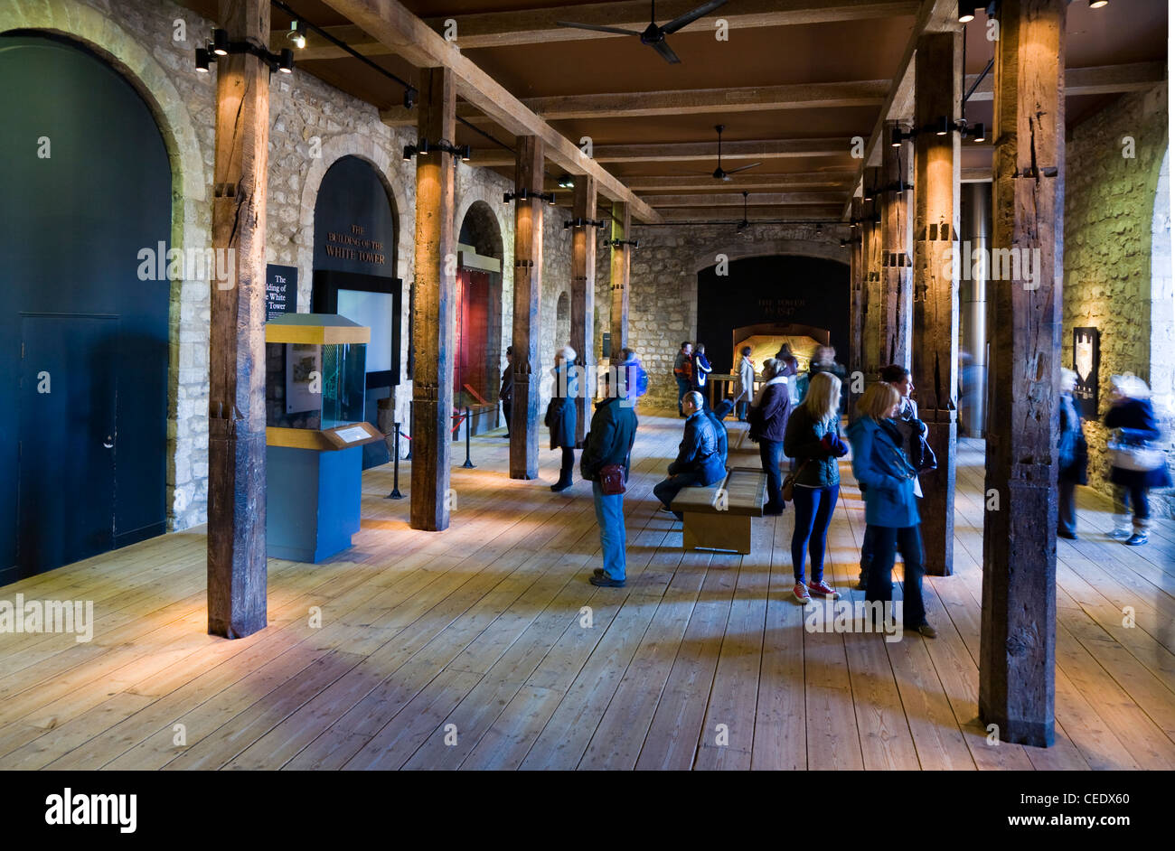 Room / chamber inside the interior of the White tower at the Tower of London.  UK Stock Photo - Alamy