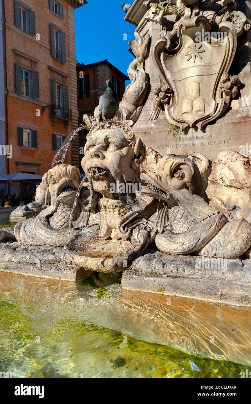Pagan statues Piazza del Pantheon Stock Photo