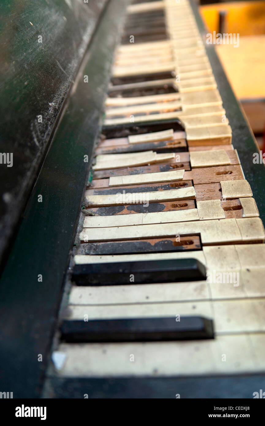 Broken down piano Stock Photo