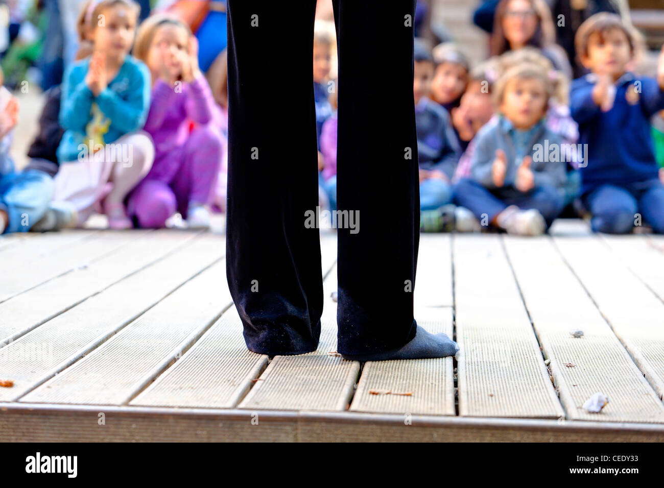Children animator on stage Stock Photo
