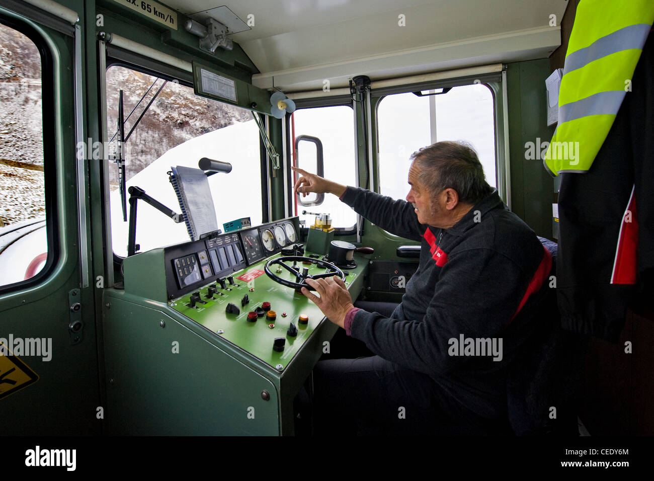 Driver, Bernina express, Switzerland Stock Photo Alamy