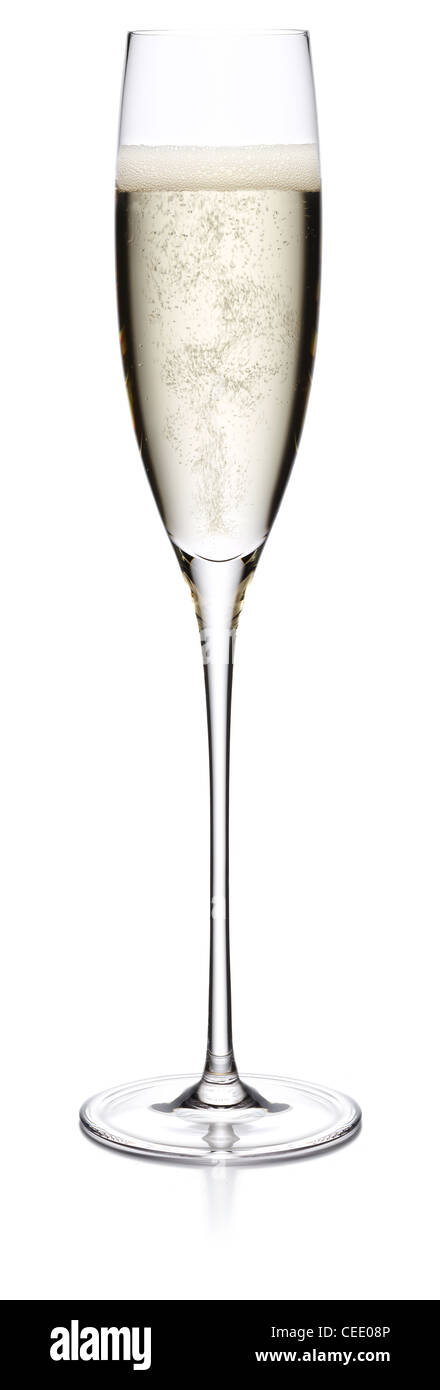 Fizzing glass of Champagne Stock Photo