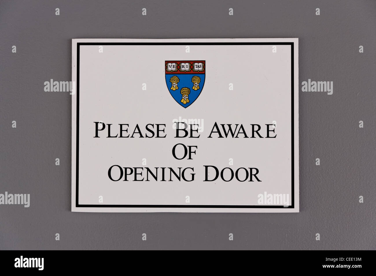 A sign at Harvard Law School in Cambridge, MA, bearing the official