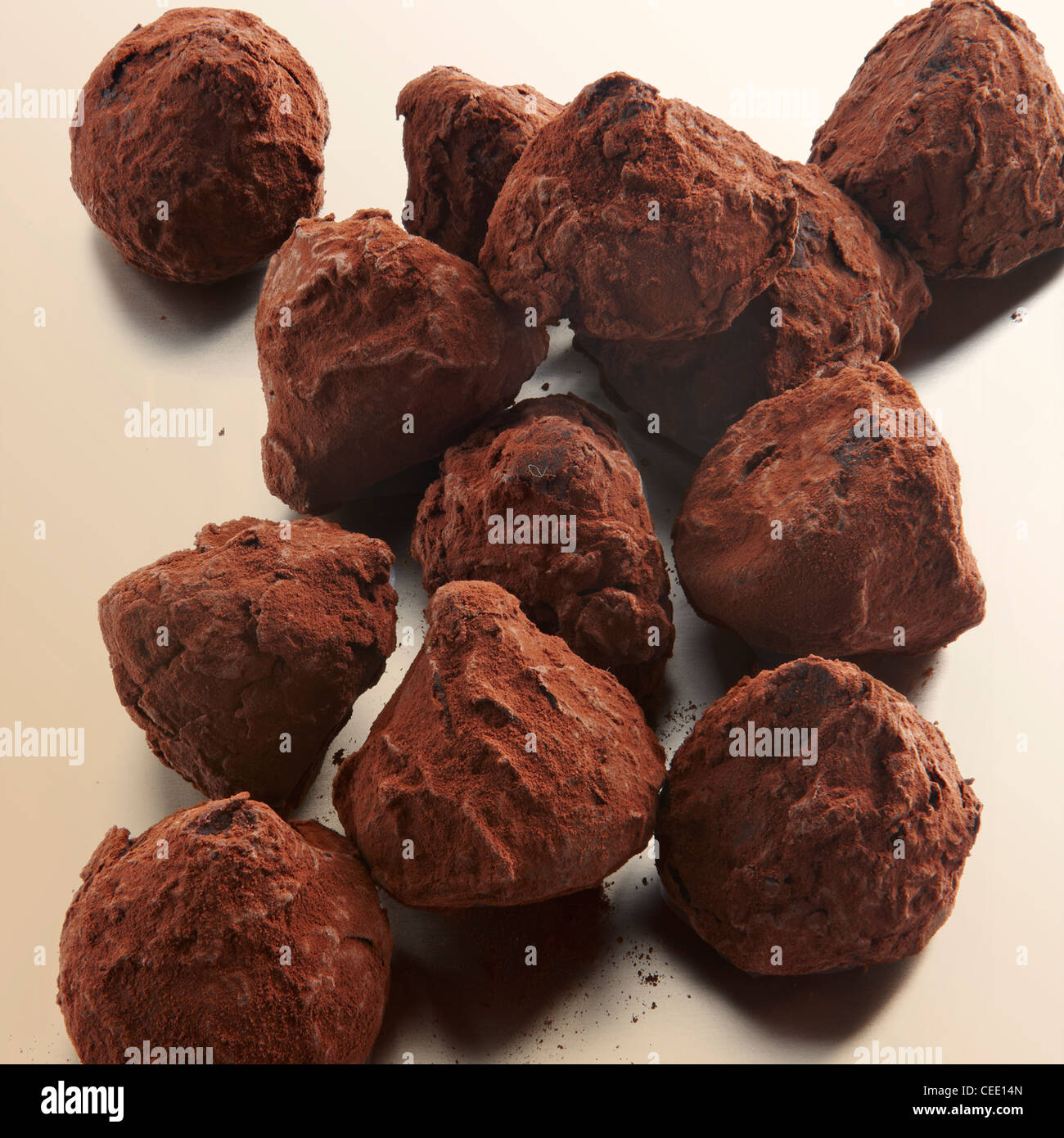 chocolate powder dusted truffles Stock Photo Alamy