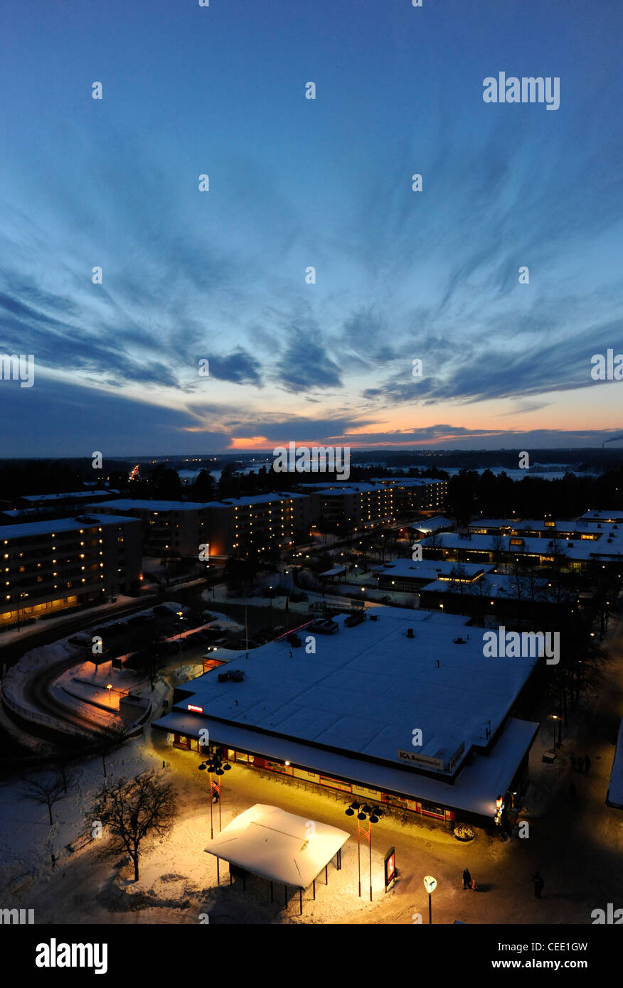 Akalla - a suburb of Stockholm, 10 km north of the city, Sweden. Stock Photo