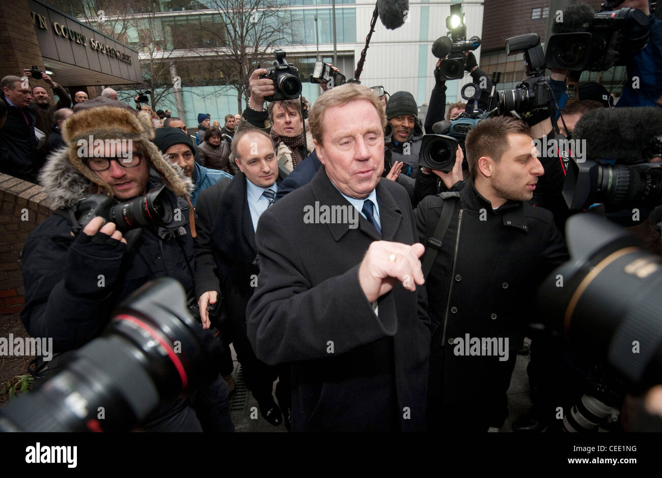 Harry Redknapp after being cleared for tax evasion leaving Southwark Crown Court Stock Photo