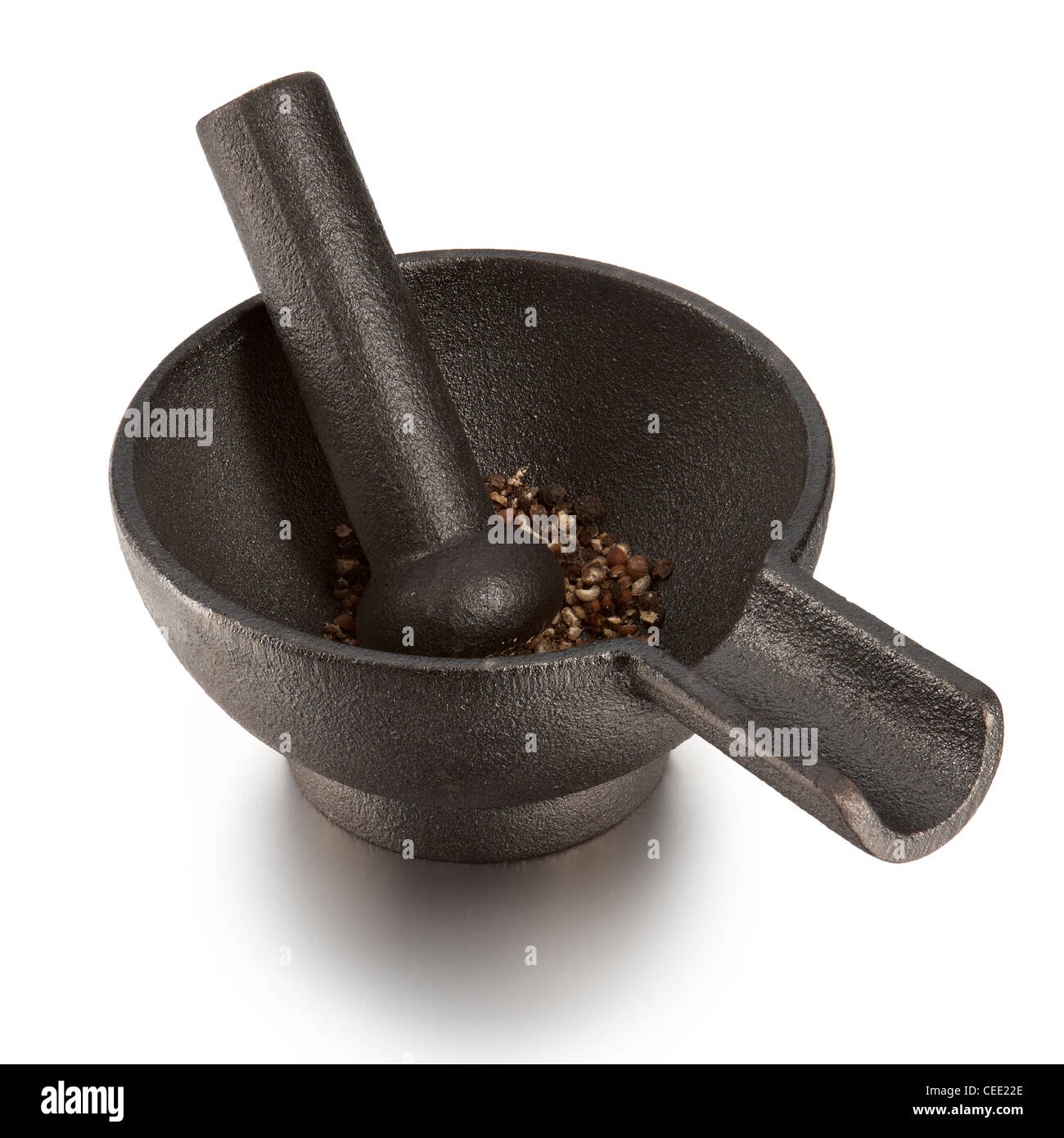 Iron pestle and mortar cut out Stock Photo Alamy