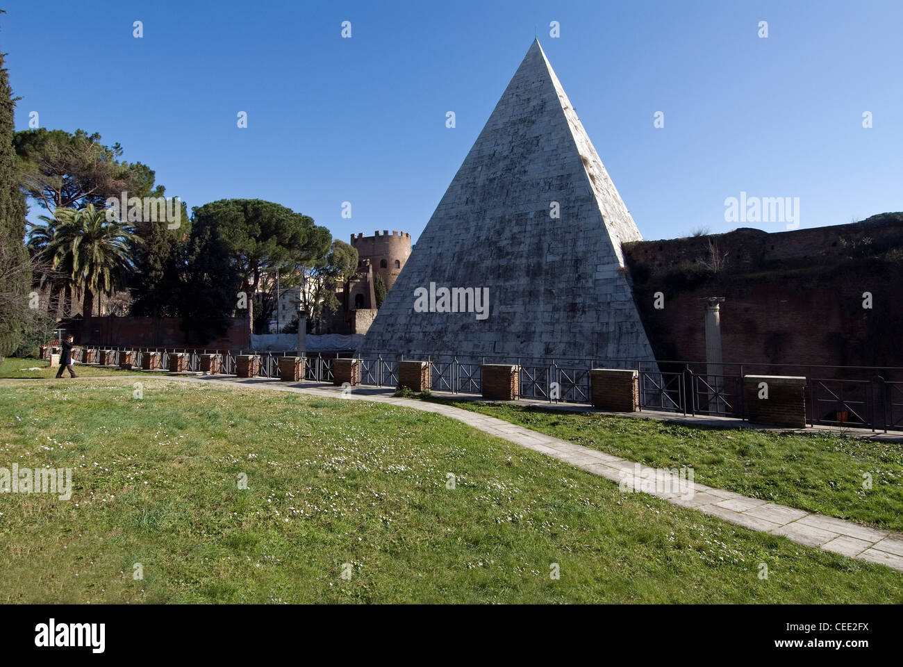 Caius Cestius's Pyramid seen from Non-Catholic Cemetery, Rome, Latium ...