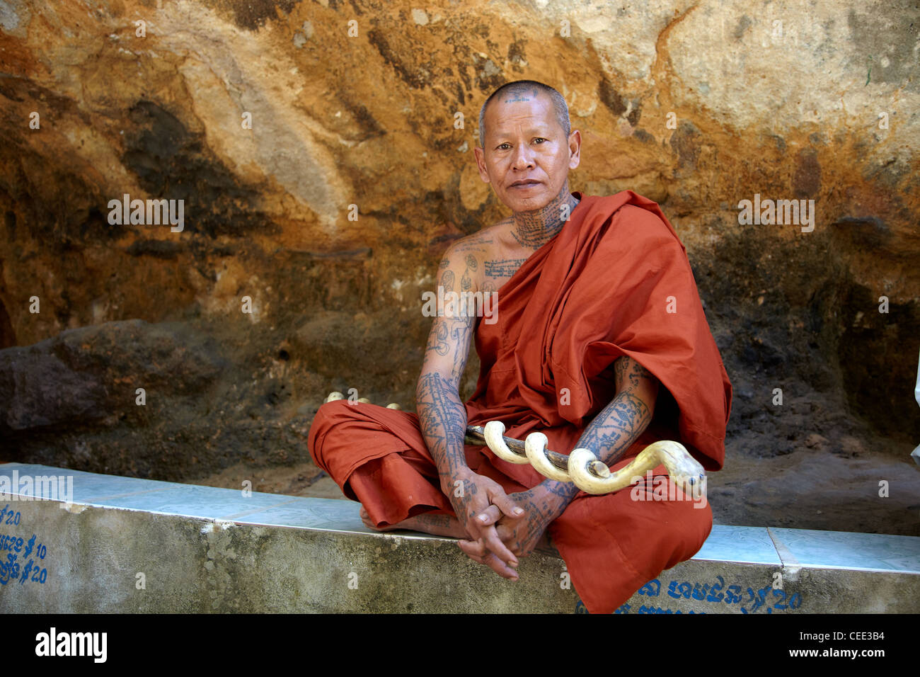 Buddhist monk in Cambodia Stock Photo