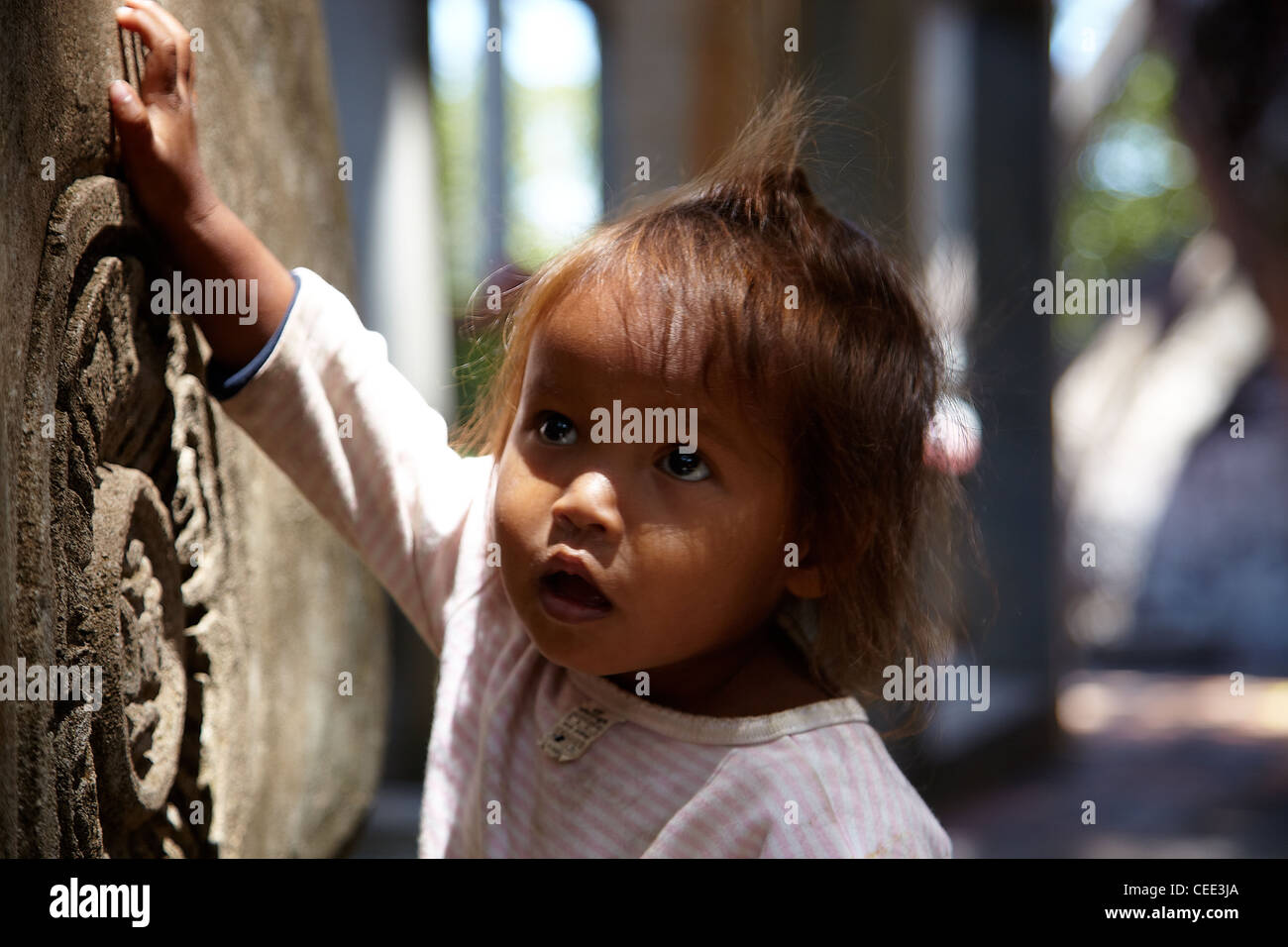 Cambodian little girl small child Stock Photo
