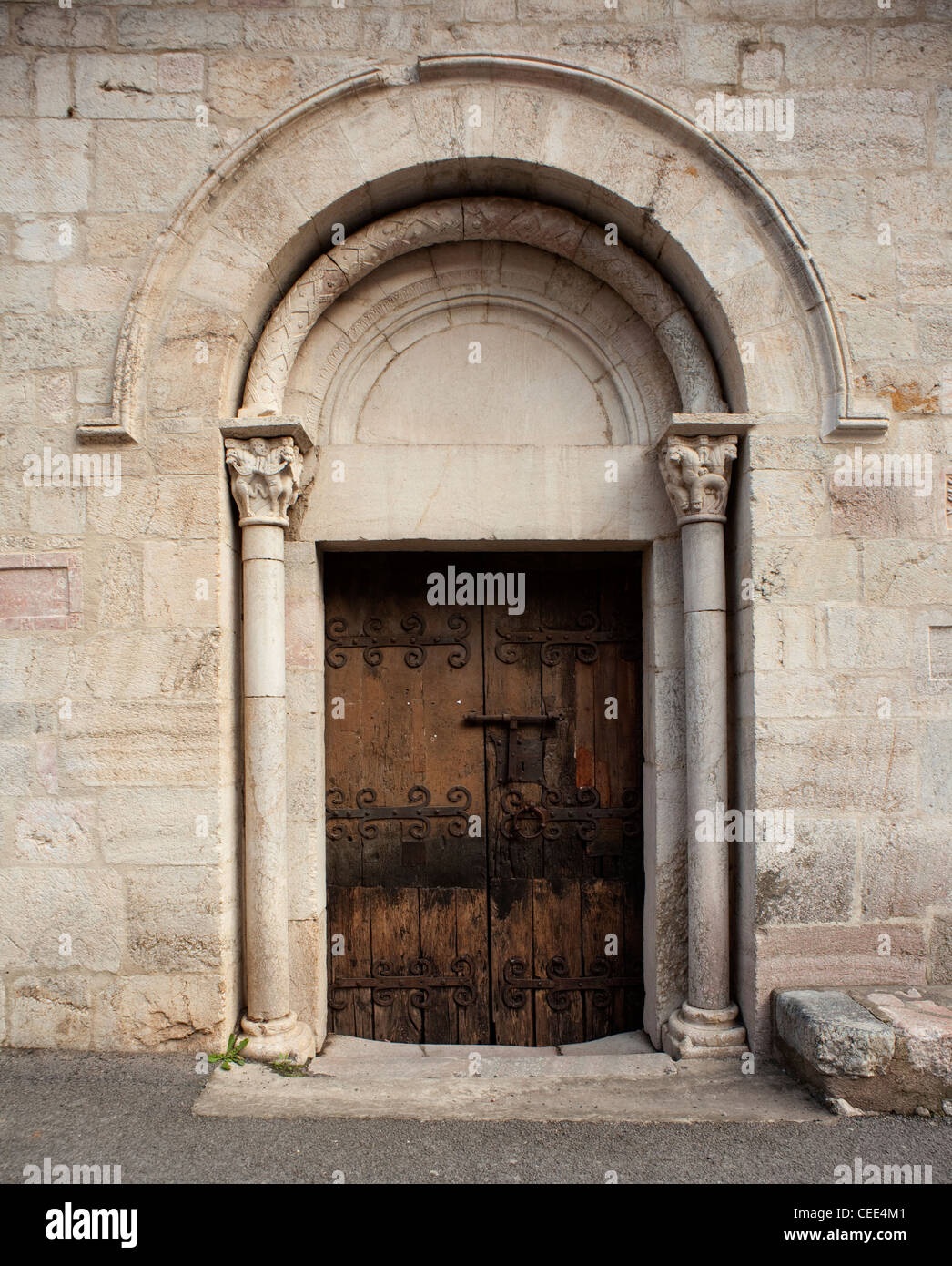 Saint-Michel-de-Cuixà (Abadía de Sant Miquel de Cuixà) Stock Photo