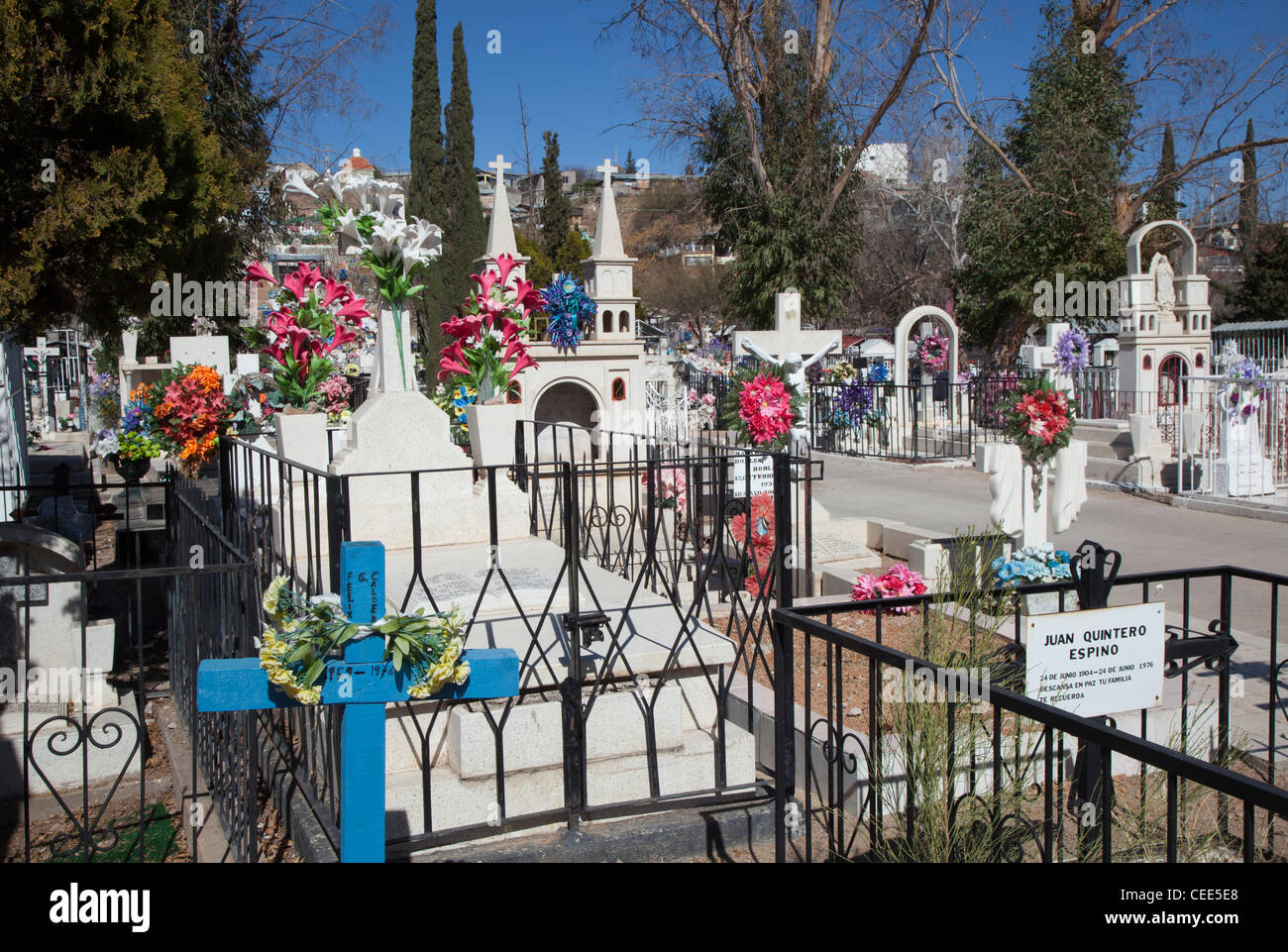 Nogales, Sonora, Mexico - A Mexican cemetery. Stock Photo