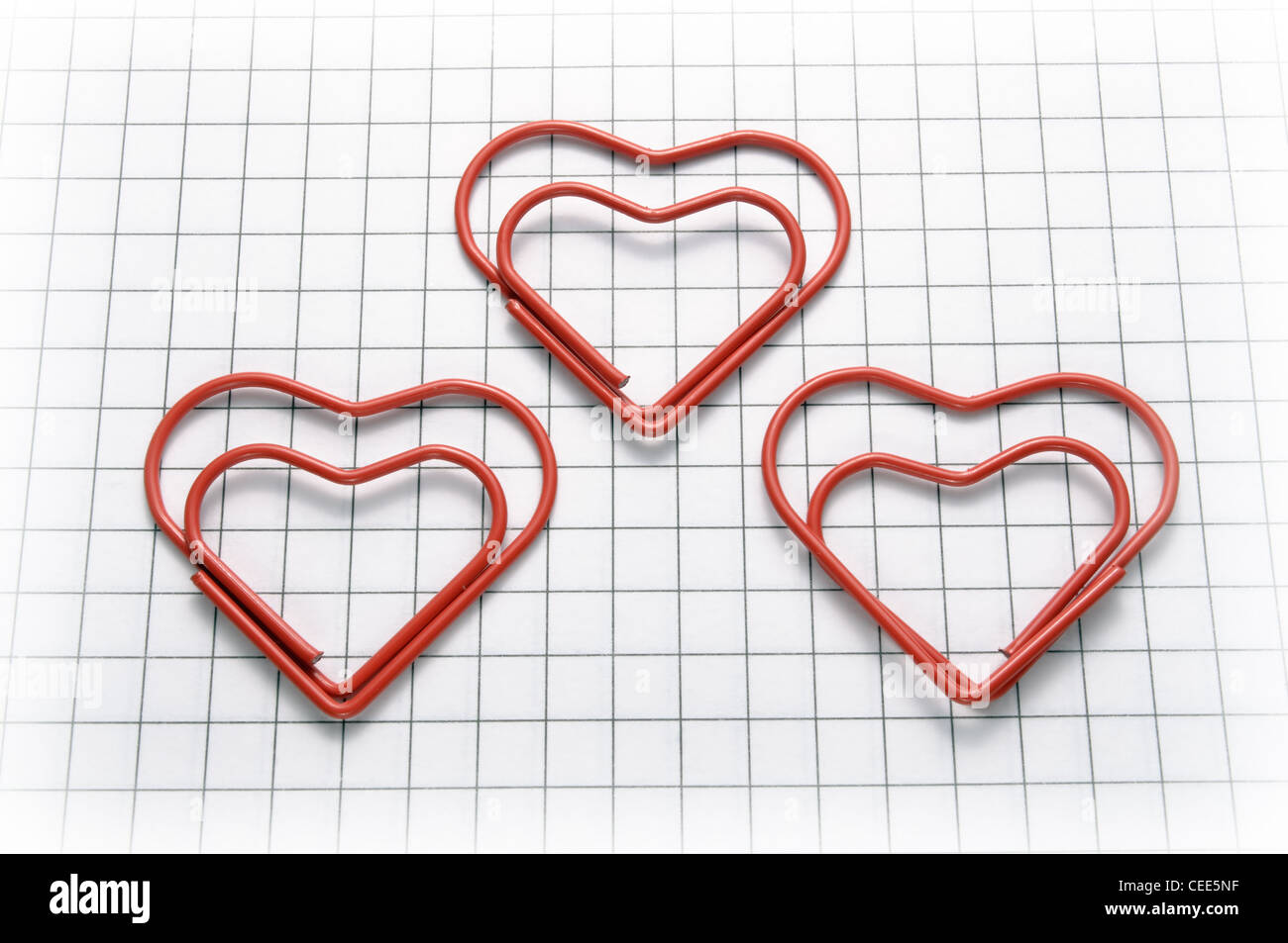 Heart shaped paper clips Stock Photo Alamy