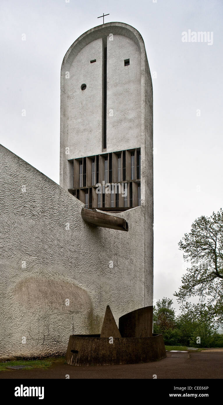Ronchamp bei Belfort, Wallfahrtskirche Notre-Dame-du-Haut Stock Photo