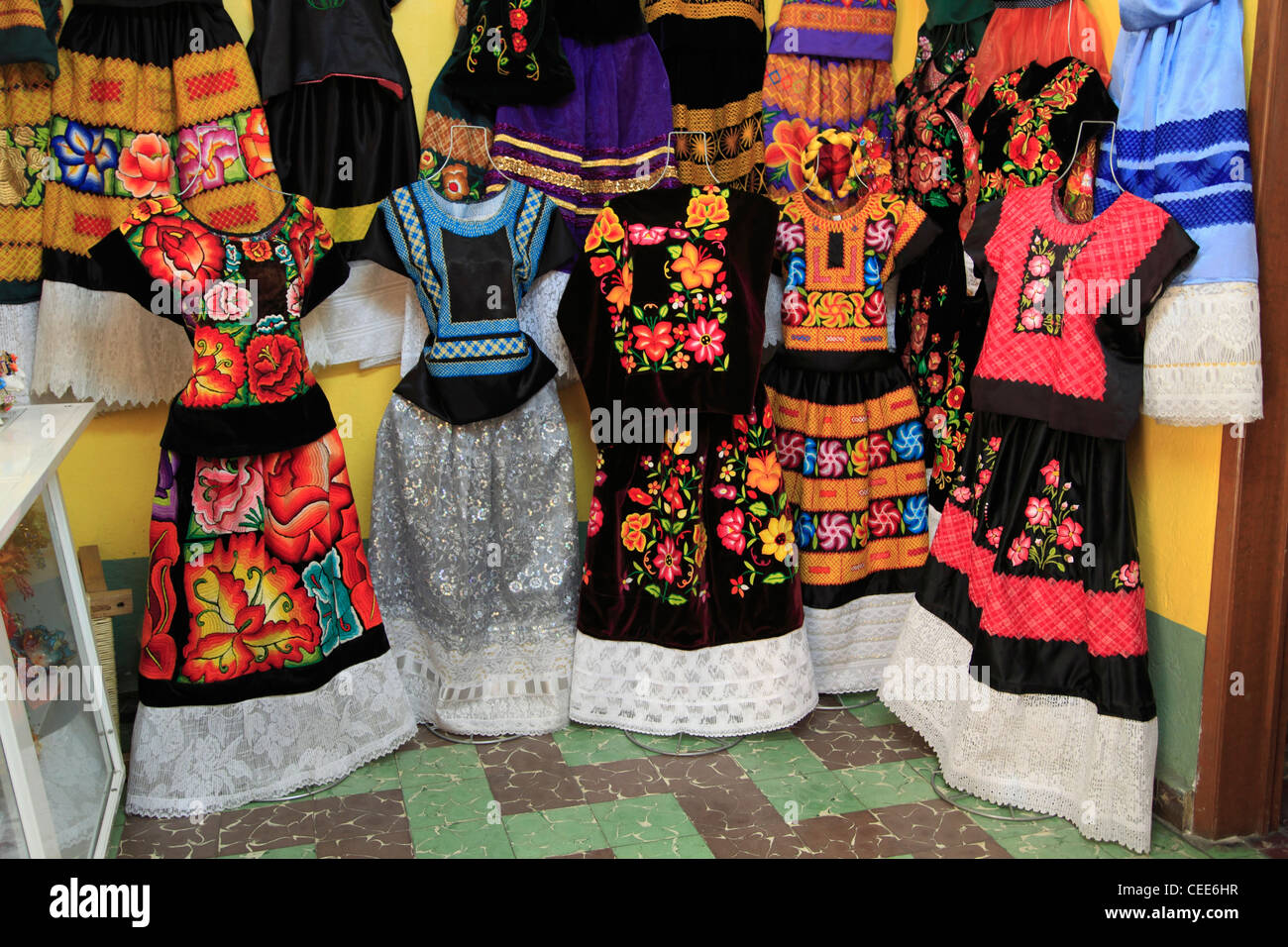 Traditional clothing, Market, Oaxaca City, Oaxaca, Mexico, Latin ...