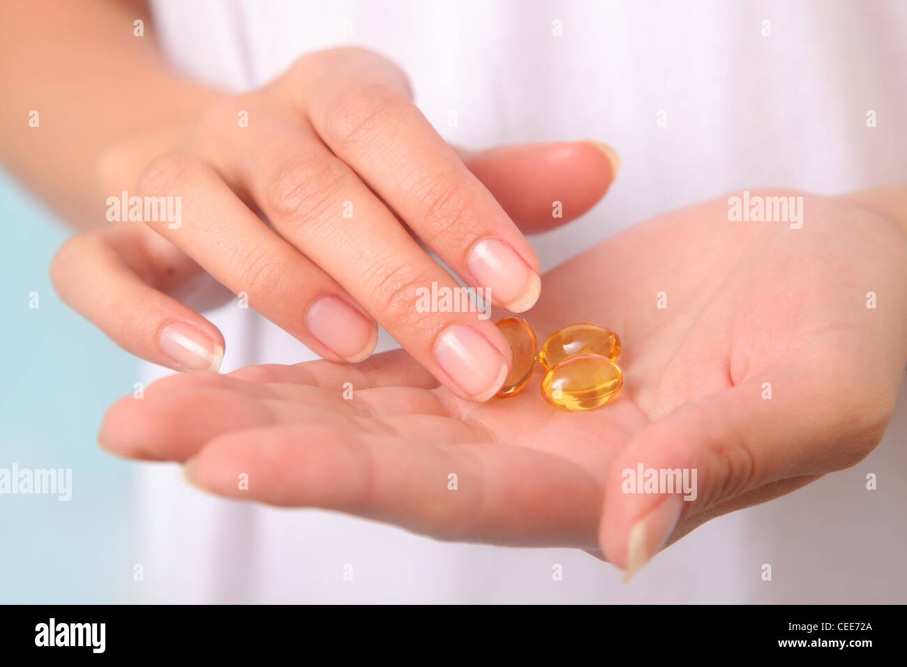 Fish oil pills. Omega 3. Stock Photo