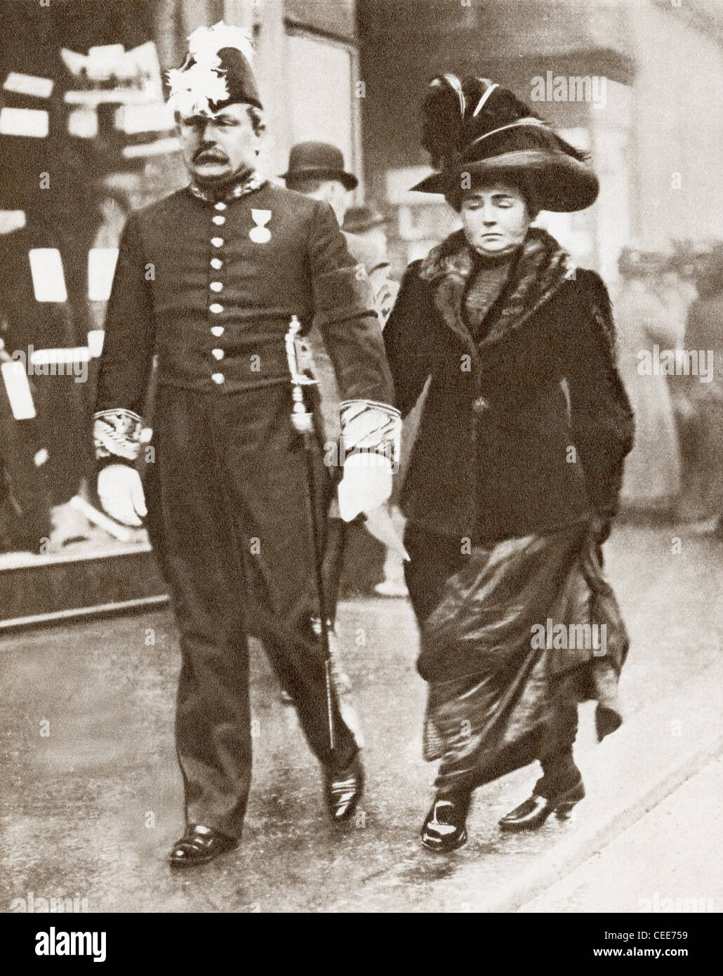 David Lloyd George, 1st Earl Lloyd-George of Dwyfor, 1863 – 1945, seen here with his first wife. Stock Photo