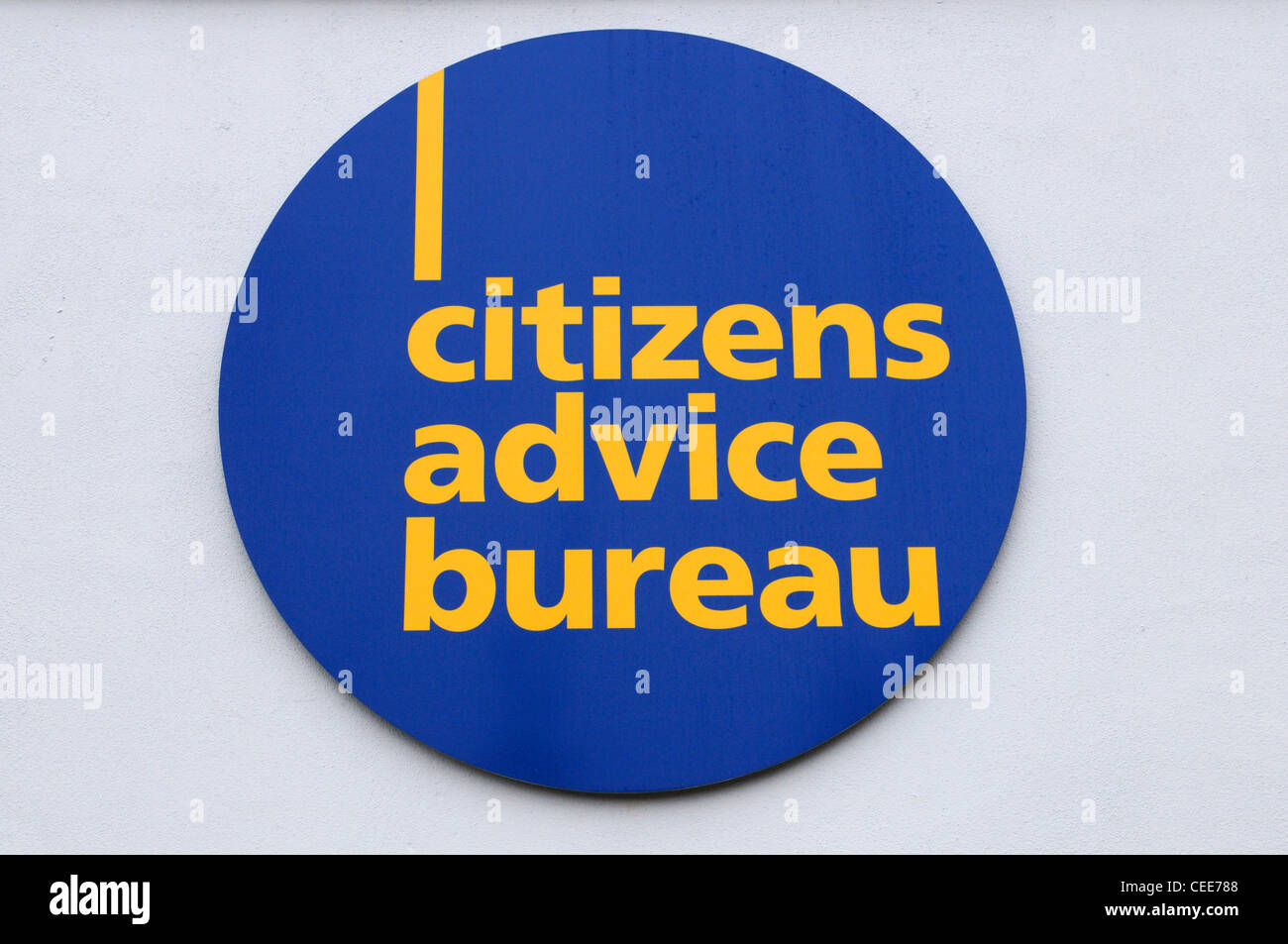 Citizens Advice Bureau Sign, Devonshire Road, Cambridge, England, UK Stock Photo