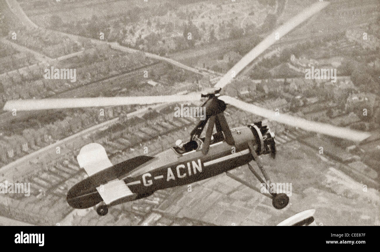 Juan de la Cierva's Autogyro c.1923. From The Story of 25 Eventful Years in Pictures, published 1935. Stock Photo