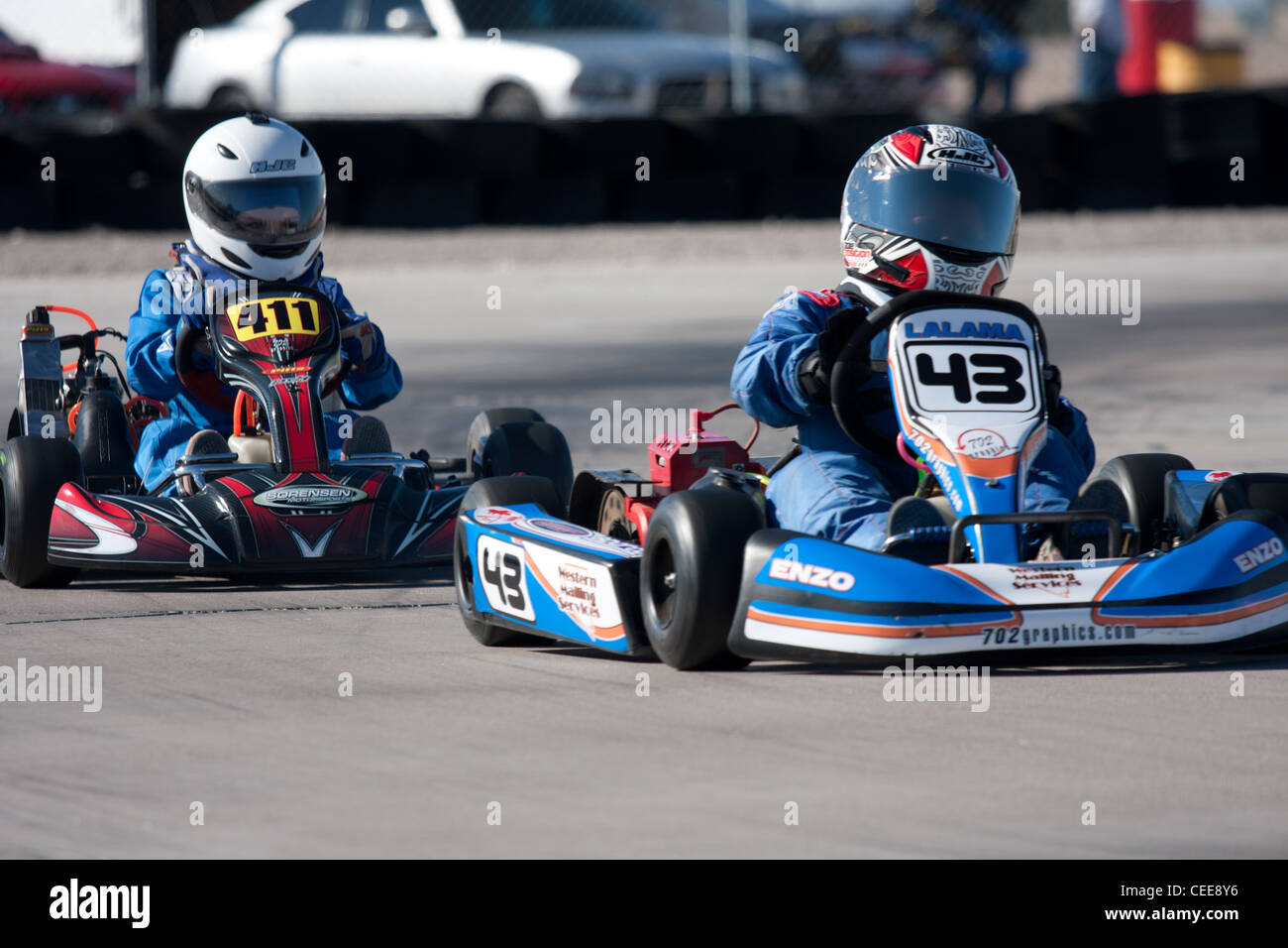 LAS VEGAS NEVADA February 04 Go Kart race at the Las Vegas Speedway
