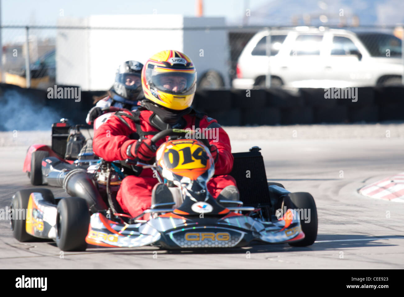 LAS VEGAS NEVADA February 04 Go Kart race at the Las Vegas Speedway