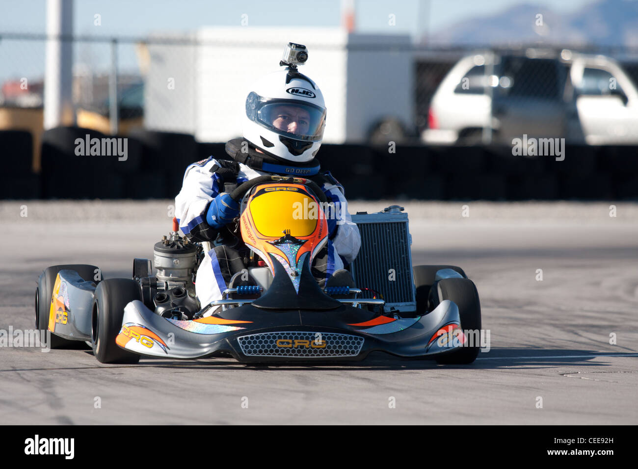 LAS VEGAS NEVADA February 04 Go Kart race at the Las Vegas Speedway