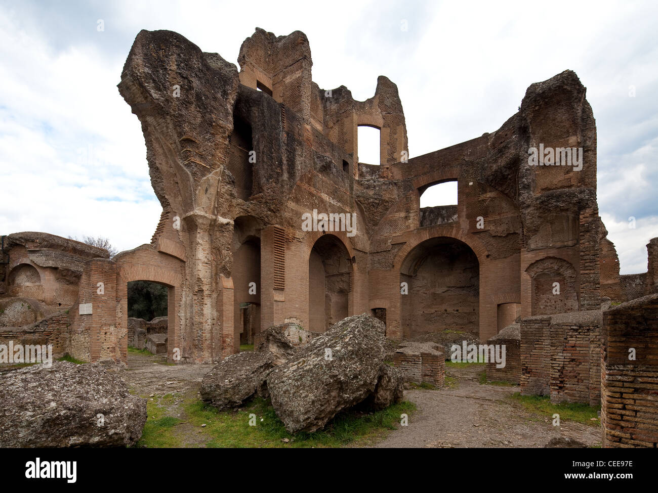 Tivoli, Hadriansvilla, Villa Adriana, 118 bis 134 n. Chr., Bibliothek Stock Photo