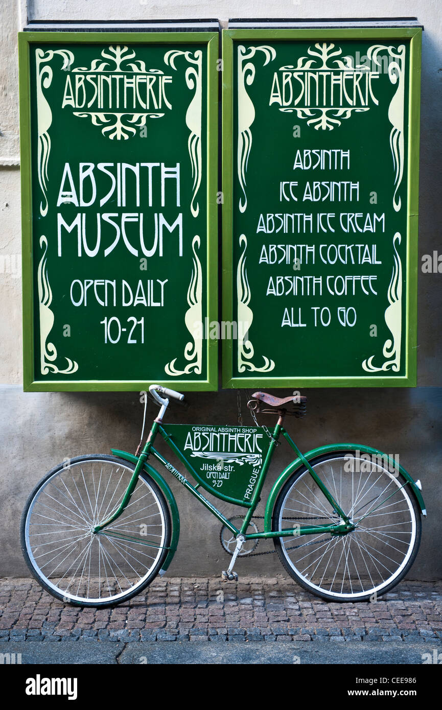 Absinth Museum in the Old town of Prague, Czech Republic Stock Photo