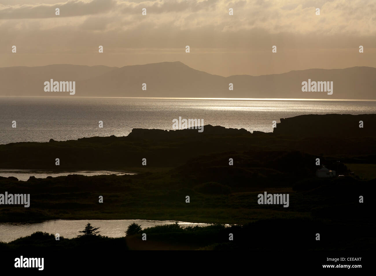 Views in late afternoon of Islay and Jura from Achamore on the island