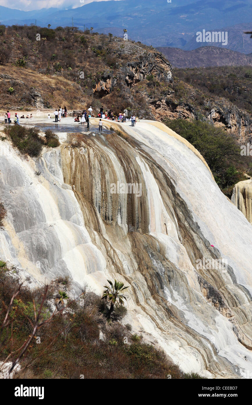 Hierve el Agua, Oaxaca, Mexico. Hot springs with petrified waterfalls Stock  Photo - Alamy