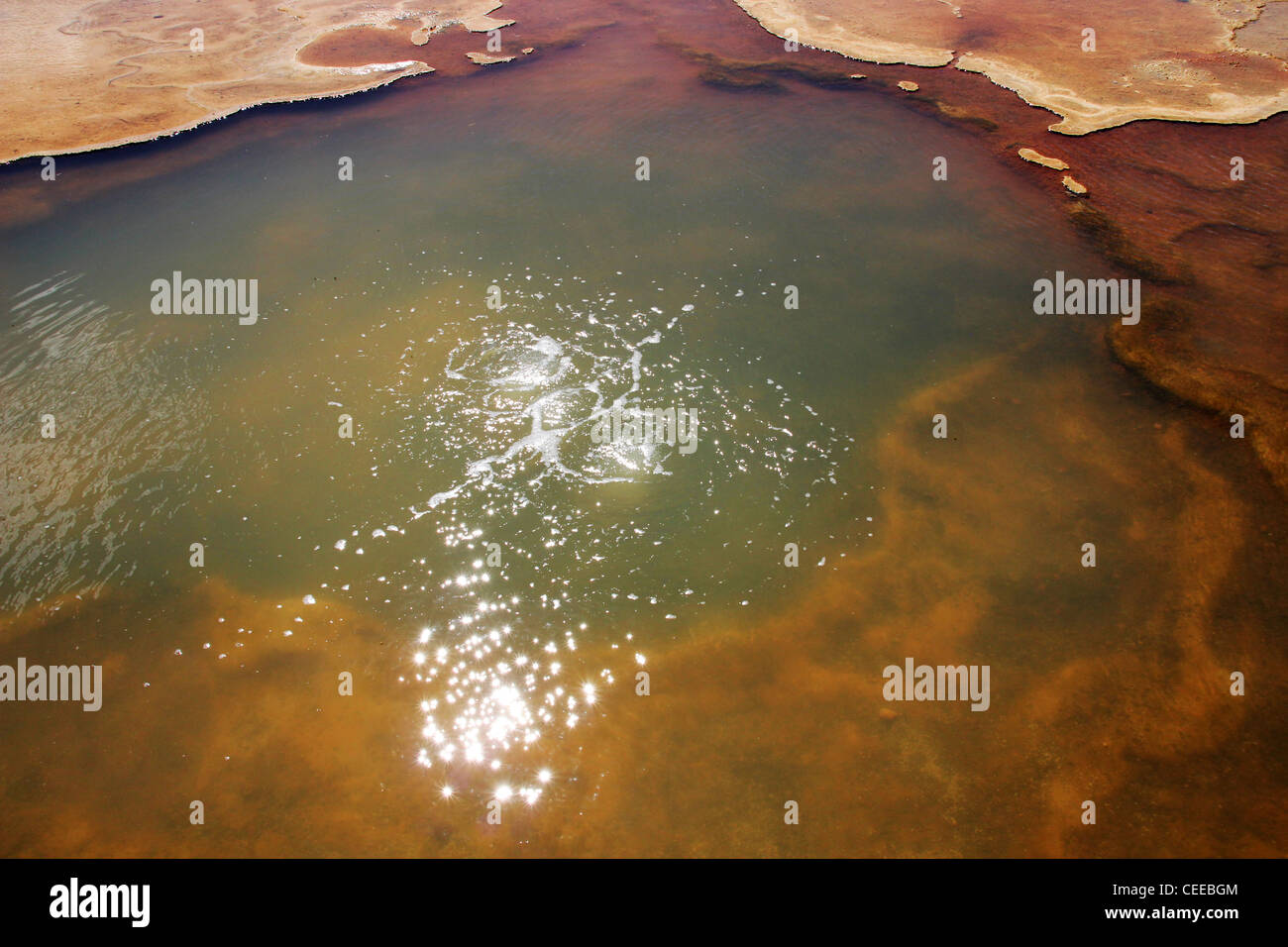 Hierve el Agua, Oaxaca, Mexico. Hot springs with petrified waterfalls. Stock Photo