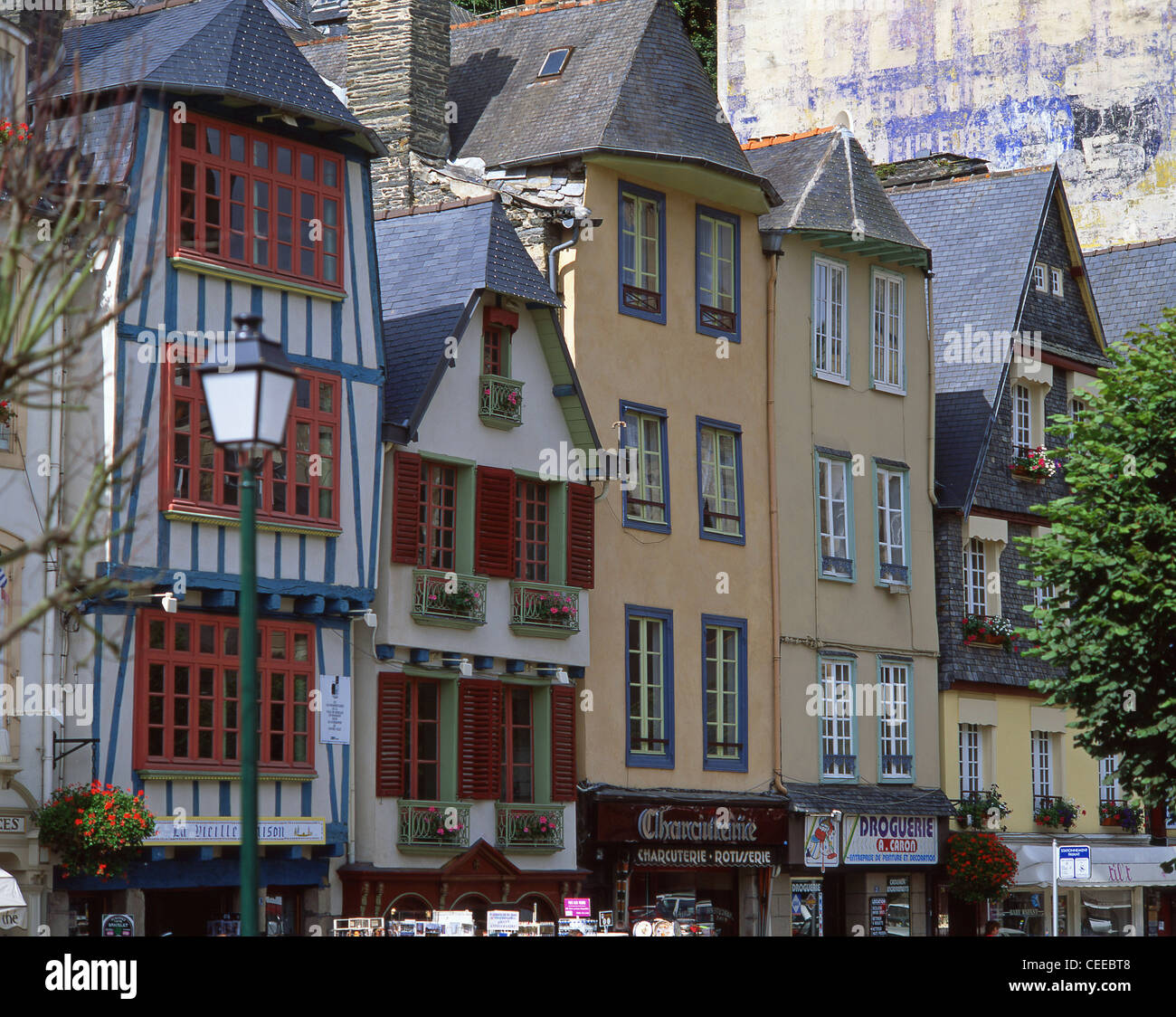XVII century lantern houses, Place Otages, Morlaix, Finistère, Brittany, France Stock Photo