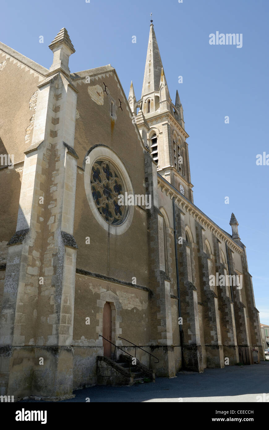 Town church in St. Hilaire la Palud, France Stock Photo Alamy