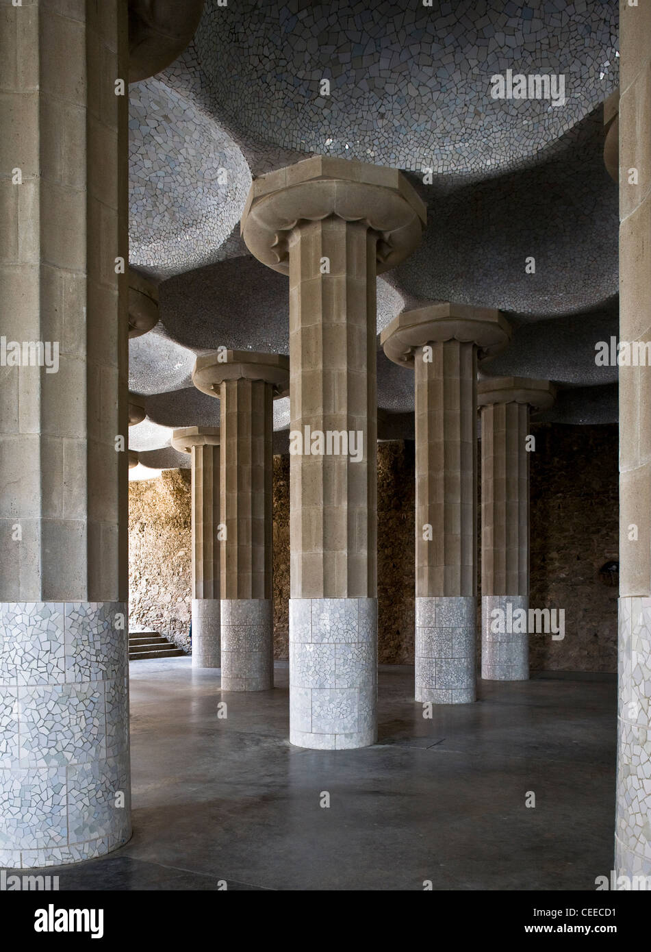 Barcelona Parc Guell 1900 1914 Von Antoni Gaudi Stock Photo