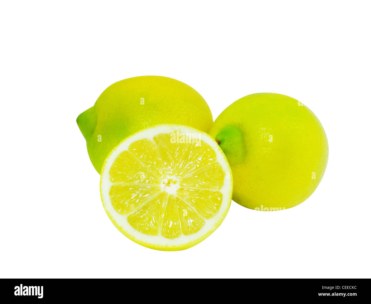 Fresh Lemons isolated over white Stock Photo - Alamy