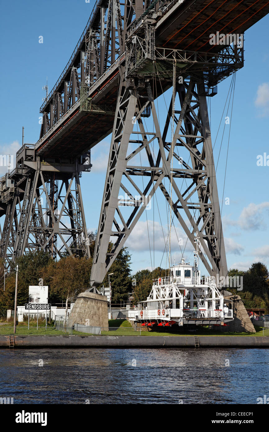 Rendsburger Hochbrücke, 1911 und 1913 erbaute Stahlkonstruktion über ...
