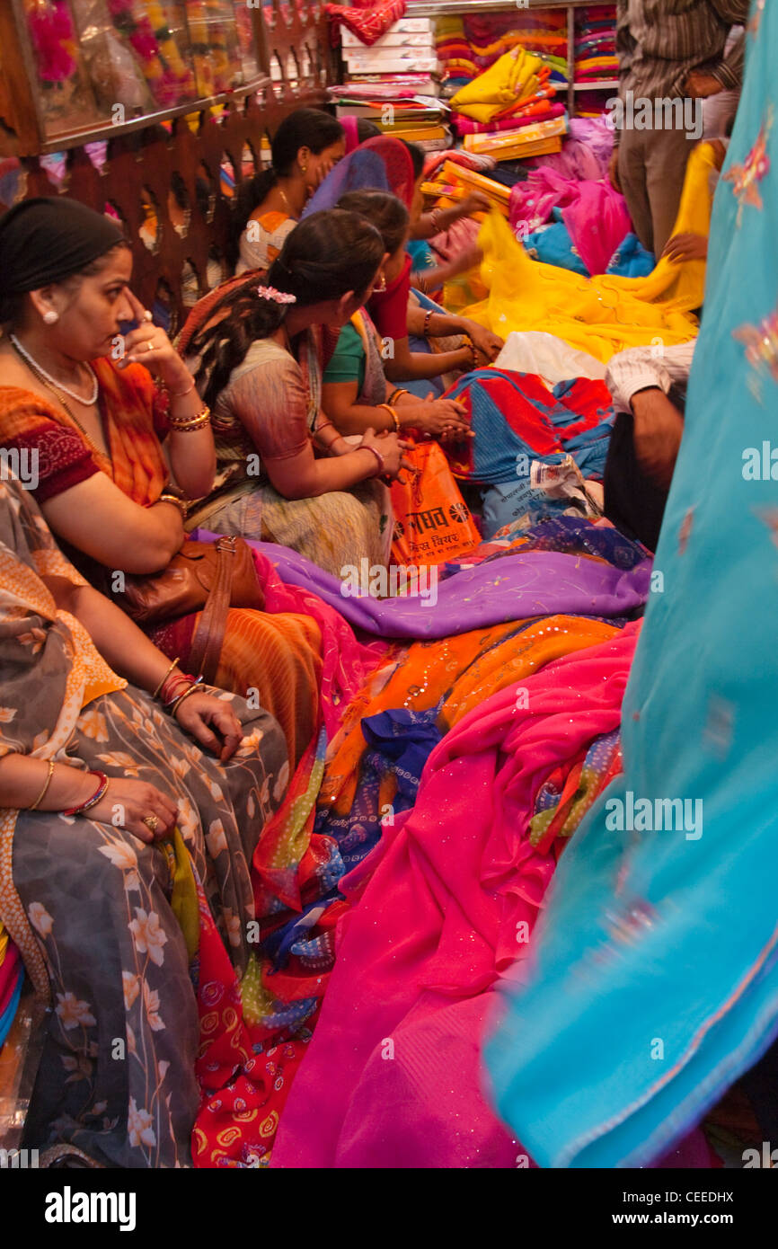 Inside a fabric store, Jaipur, Rajasthan, India Stock Photo Alamy