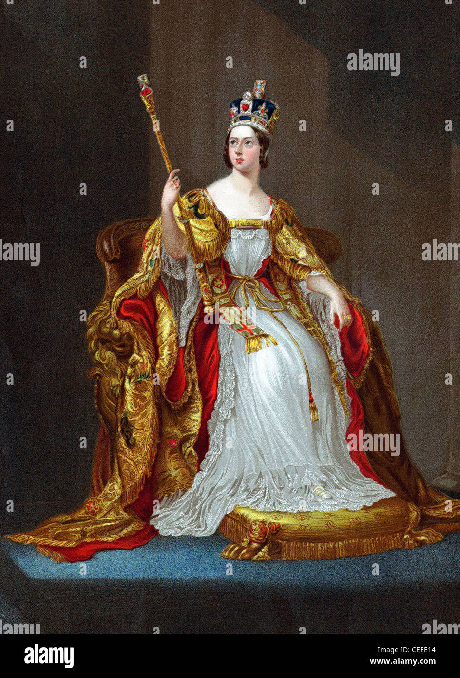 Queen Victoria (1819-1901) queen of United Kingdom from 1837, Empress of India from 1876, crowned in 1838 Stock Photo