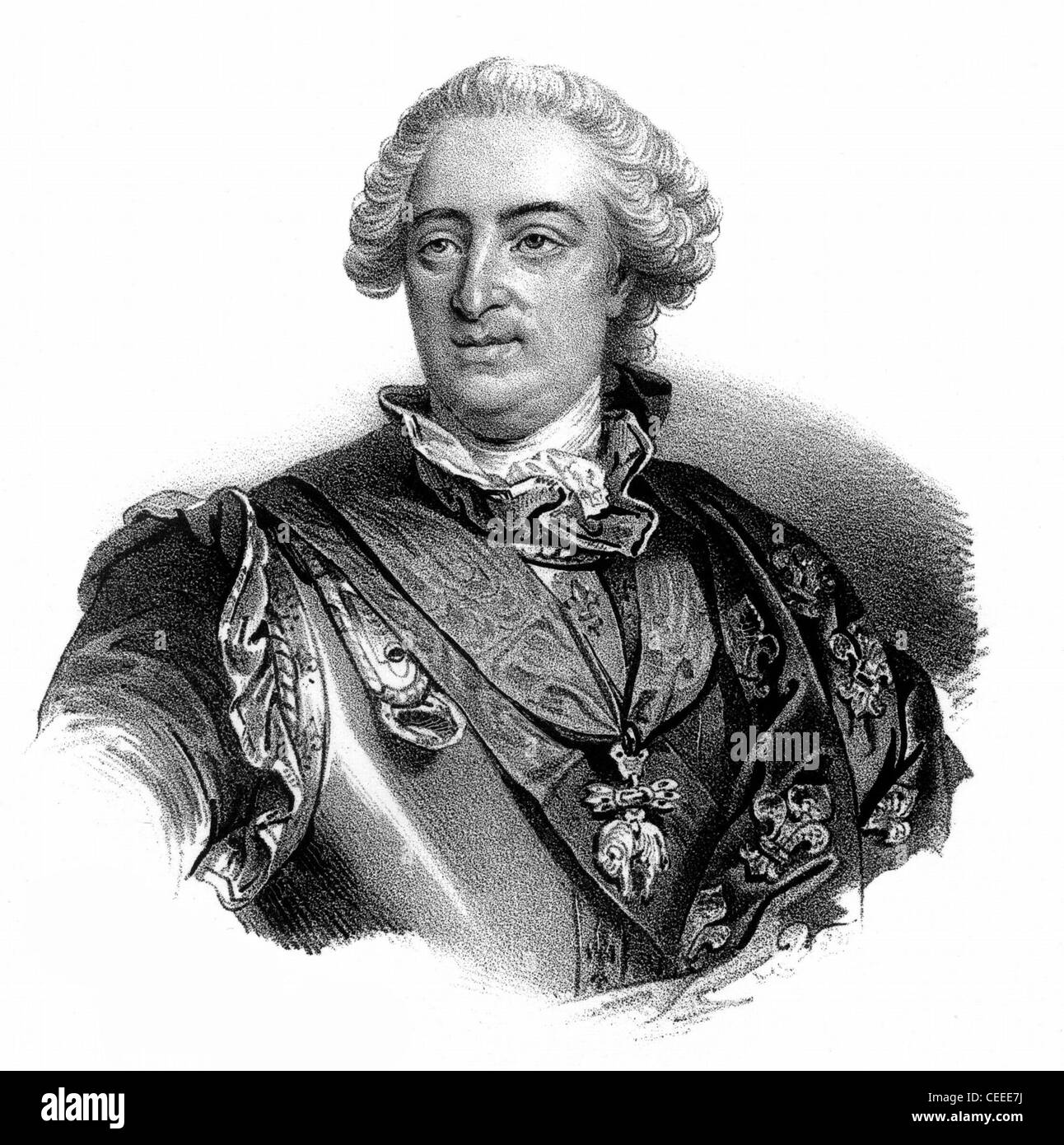 Louis XV king of France from 1715 Stock Photo